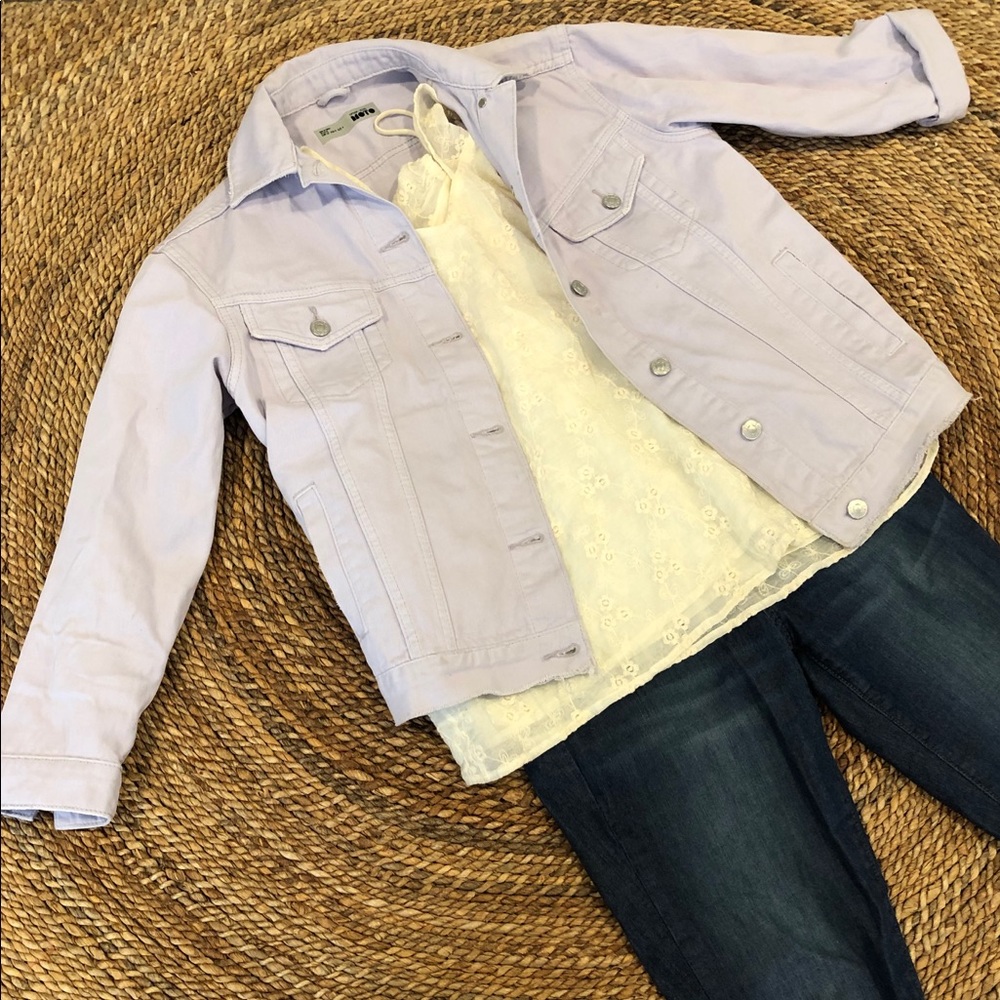 TopShop Moto Purple Jean Jacket